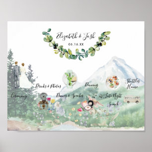 Informal Wedding Schedule Welcome Sign