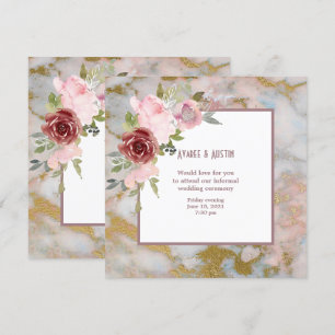Informal Wedding Watercolor Flowers Invitation