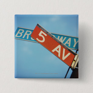 Information board in New York City 15 Cm Square Badge
