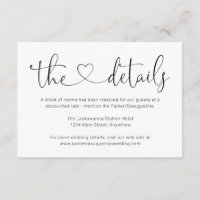 Information / Details Enclosure Card - Simple