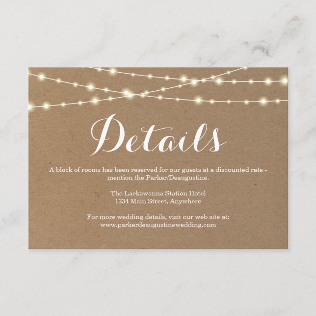 Information Enclosure Card | Rustic Kraft (Front)