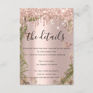 Information Enclosure Card Wedding Details Wreath