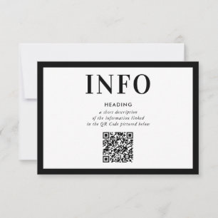 INFORMATION INSERT simple modern black QR Code Invitation