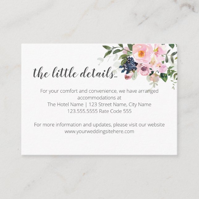 Information or Little Details Enclosure Card (Front)