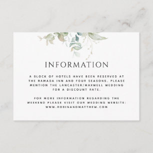 Information or Other, Elegant Greenery Wedding Enclosure Card