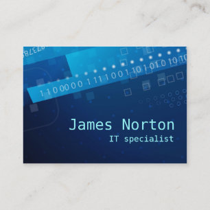 Information Technology IT blue business card