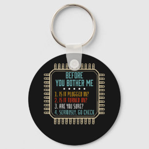 Information Technology Tech Technical Support Gift Key Ring