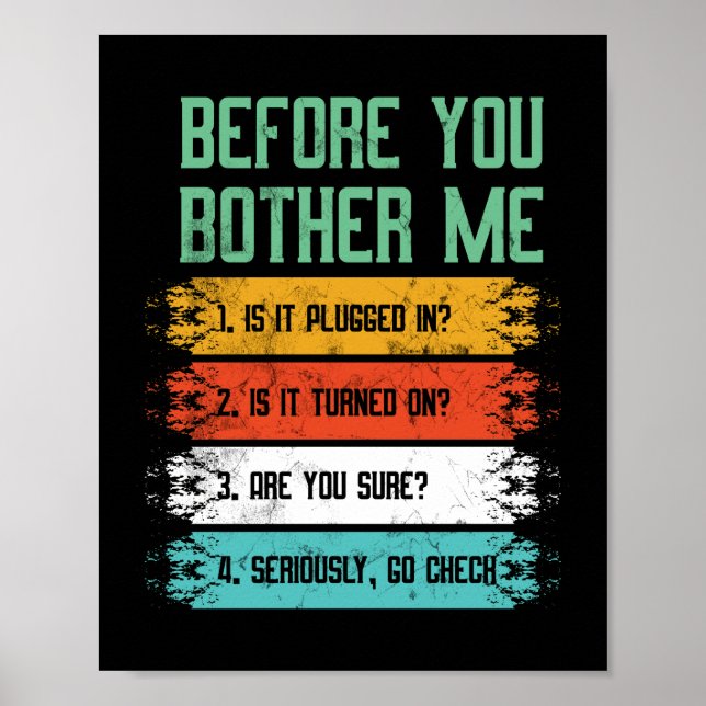 Information Technology Tech Technical Support Poster (Front)