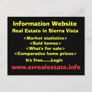 Information Website, Real Estate in Sierra Vist... Postcard