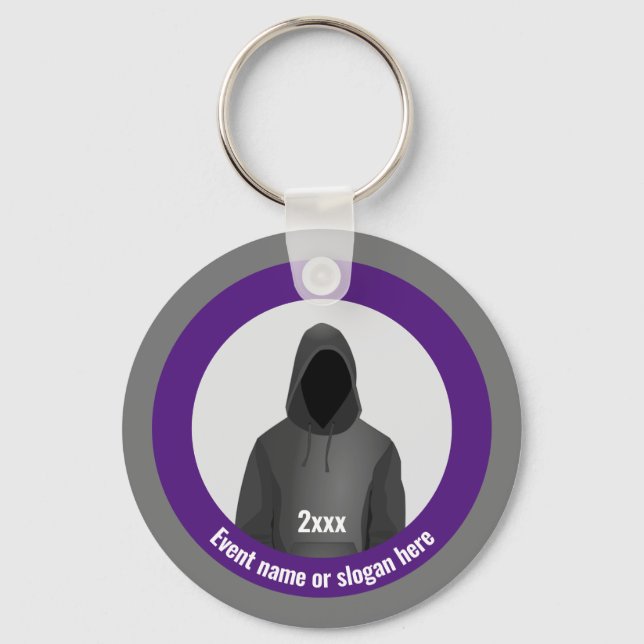 Infosec and Cyber Crime Theme - Event or Slogan on Key Ring (Front)