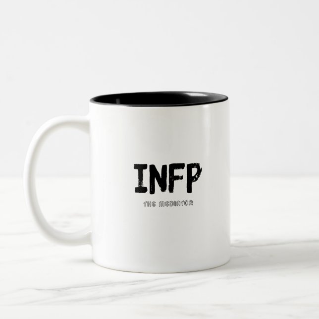 INFP - The Mediator (Black) Two-Tone Coffee Mug (Left)