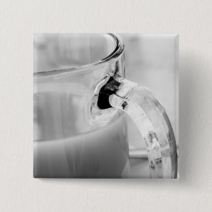 Infrared, Black & White,cup, glass, coffee, 15 Cm Square Badge
