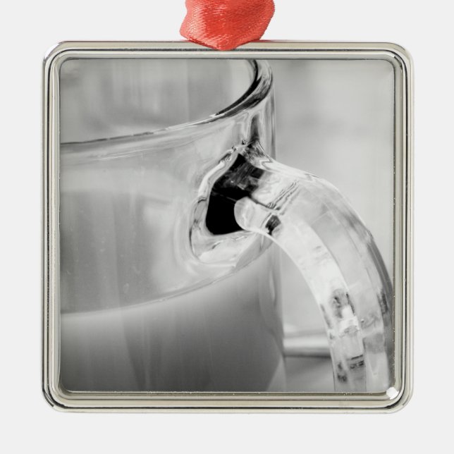Infrared, Black & White,cup, glass, coffee, Metal Tree Decoration (Front)