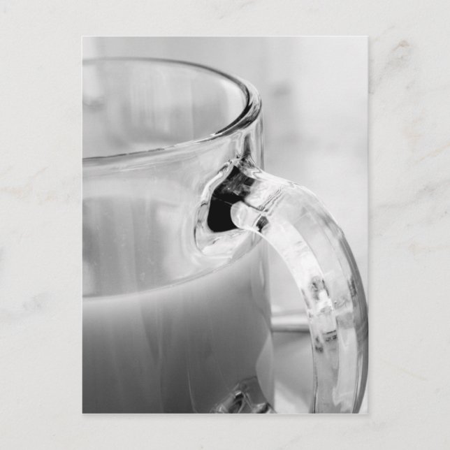Infrared, Black & White,cup, glass, coffee, Postcard (Front)