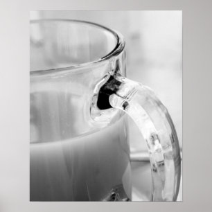 Infrared, Black & White,cup, glass, coffee, Poster
