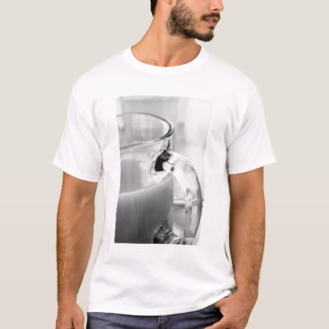 Infrared, Black & White,cup, glass, coffee, T-Shirt (Front)