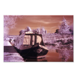 Infrared Photograph of a Narrowboat, Print