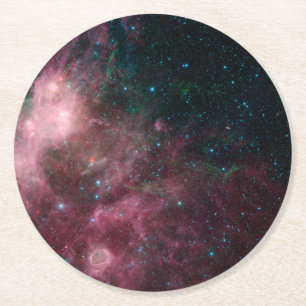 Infrared View Showing The Birth And Death Of Stars Round Paper Coaster