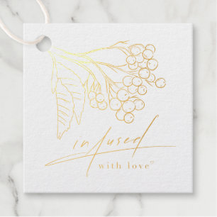 Infused With Love Calligraphy Elegant Line Art Favour Tags