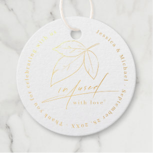 Infused With Love Calligraphy Wedding Line Art Favour Tags