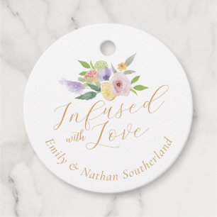Infused With Love Citrus & Floral Wedding Monogram Favour Tags