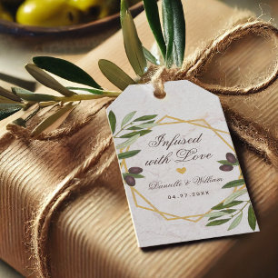 Infused with Love Olive Oil Greenery Wedding Favou Gift Tags