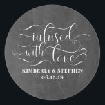 Infused With Love Wedding Classic Round Sticker<br><div class="desc">Infused With Love Elegant Wedding Favour Stickers</div>