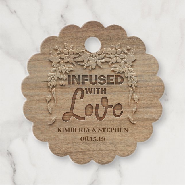 Infused With Love Wedding Favour Tags (Front)