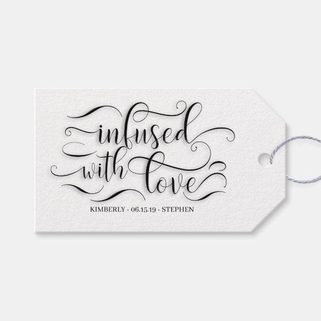 Infused With Love Wedding Gift Tags (Front (Horizontal))
