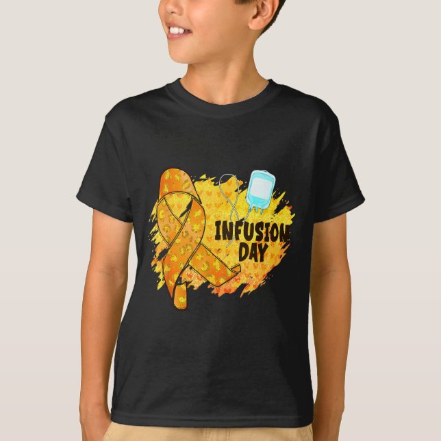 Infusion Day Multiple Sclerosis Awareness Orange R T-Shirt (Front)