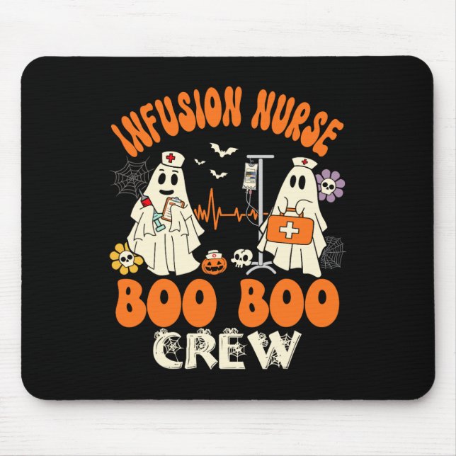 Infusion Nurse Boo Crew Halloween Nurse Ghost Cost Mouse Mat (Front)