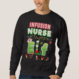 Infusion Nurse Elf Christmas Light Sweater Ugly Me