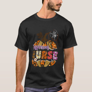 Infusion Nurse Halloween Pumpkin Leopard Nursing T-Shirt