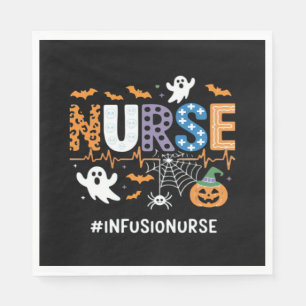 Infusion Nurse Nursing Stethoscope Halloween Essen Napkin