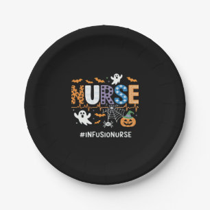 Infusion Nurse Nursing Stethoscope Halloween Essen Paper Plate