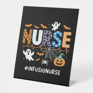 Infusion Nurse Nursing Stethoscope Halloween Essen Pedestal Sign