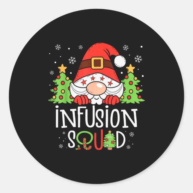 Infusion Nurse Squad Santa Stethoscope Nurse Chris Classic Round Sticker (Front)