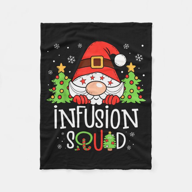 Infusion Nurse Squad Santa Stethoscope Nurse Chris Fleece Blanket (Front)