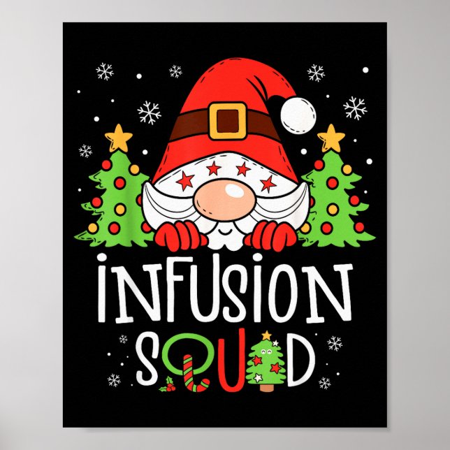 Infusion Nurse Squad Santa Stethoscope Nurse Chris Poster (Front)