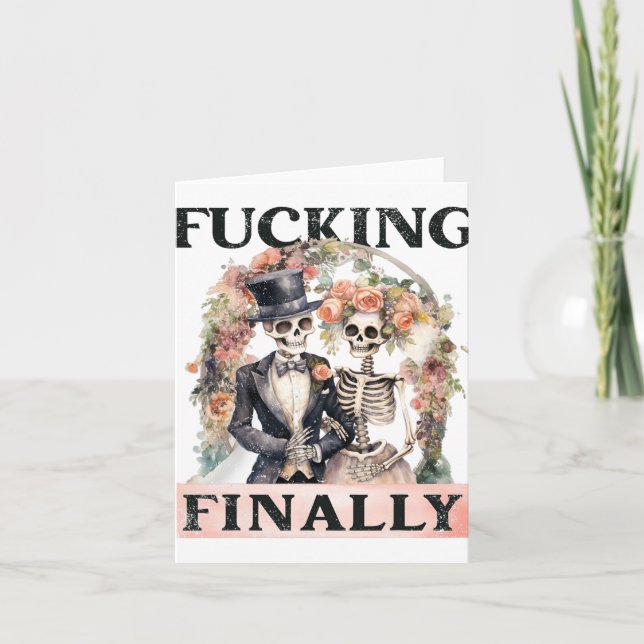 Ing Finally Bridesmaid Skeleton Bride Groom Hallow Card (Front)