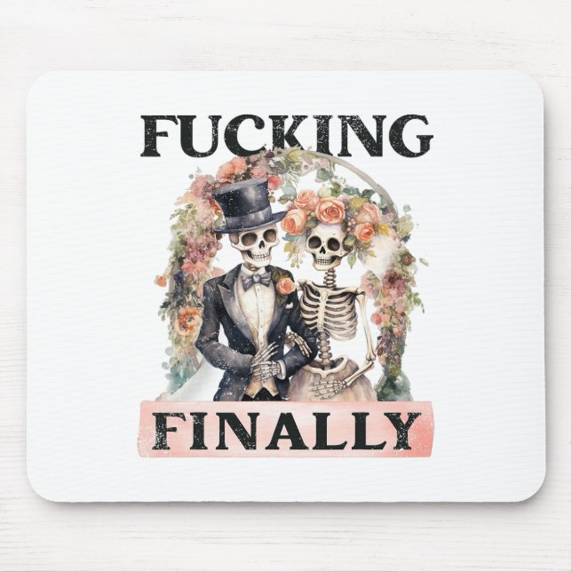 Ing Finally Bridesmaid Skeleton Bride Groom Hallow Mouse Mat (Front)