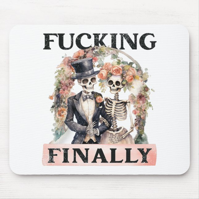 Ing Finally Bridesmaid Skeleton Bride Groom Hallow Mouse Mat (Front)