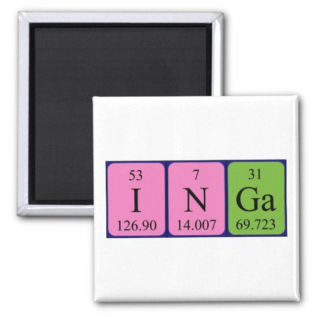 Inga periodic table name magnet (Front)