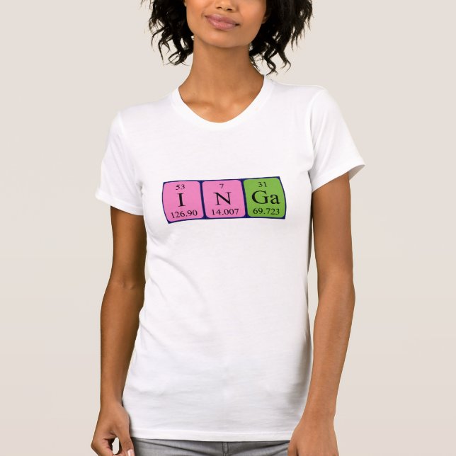 Inga periodic table name shirt (Front)