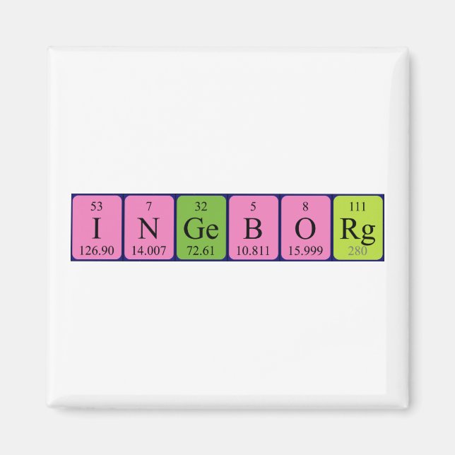 Ingeborg periodic table name magnet (Front)