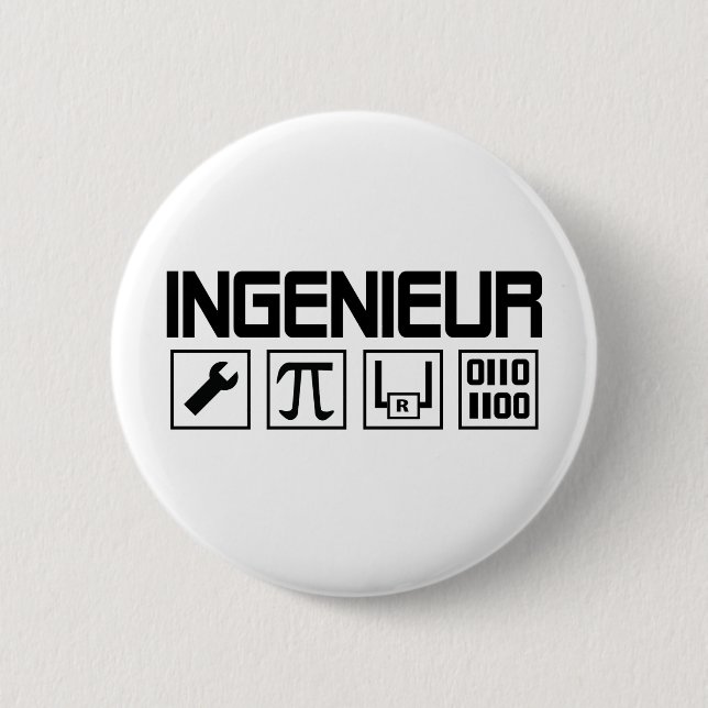 ingenieur icon 6 cm round badge (Front)