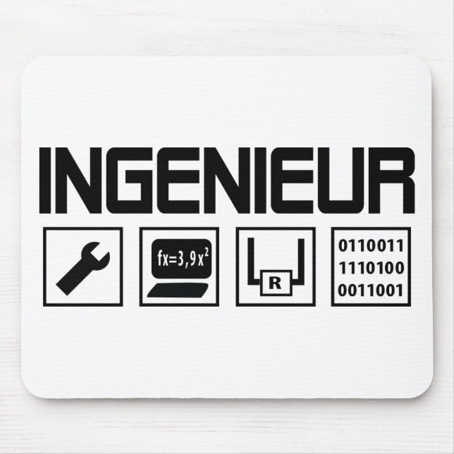 ingenieur with tools icon mouse mat (Front)