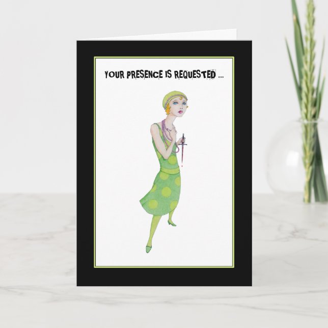 Ingenue Murder Mystery Invitation Card (Front)