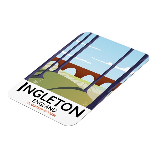 Ingleton England train travel poser Magnet (Left Side)