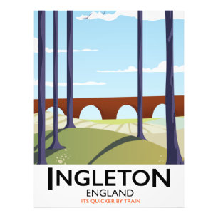 Ingleton England train travel poser Photo Print